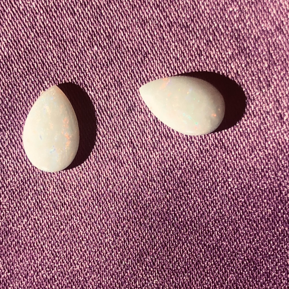 💝 Genuine, Opel gemstones - 2 stones - Beautiful October Birthstone